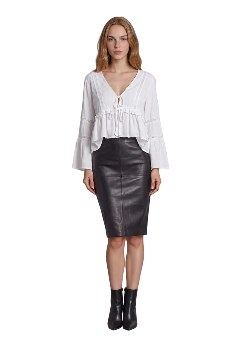 Dawn Women's Soft Leather Pencil Skirt