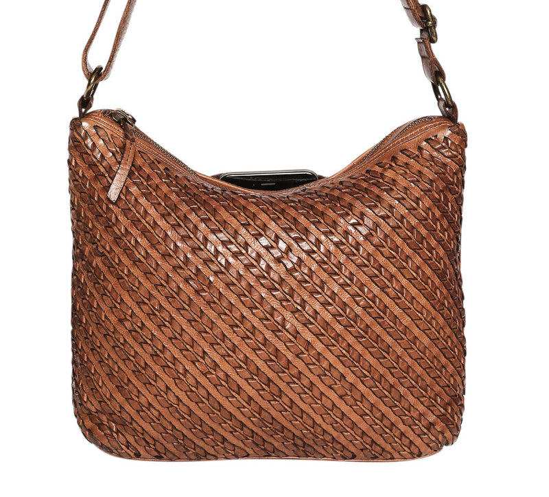Modapelle Woven Leather Crossbody Bag UL7765