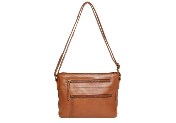 Modapelle Leather Double Zip Crossbody Bag UL7846