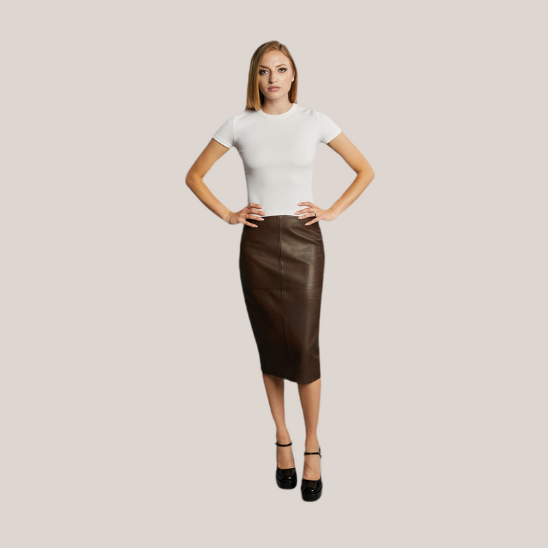 Dawn Women's Soft Leather Pencil Skirt