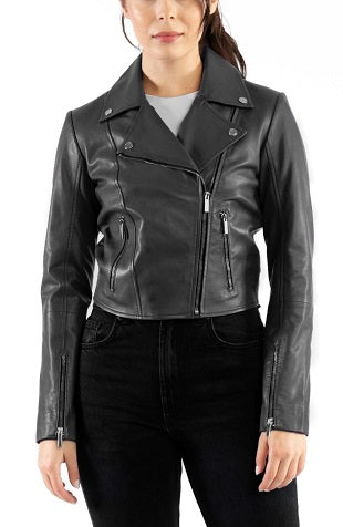 Alina Women’s Soft Leather Biker