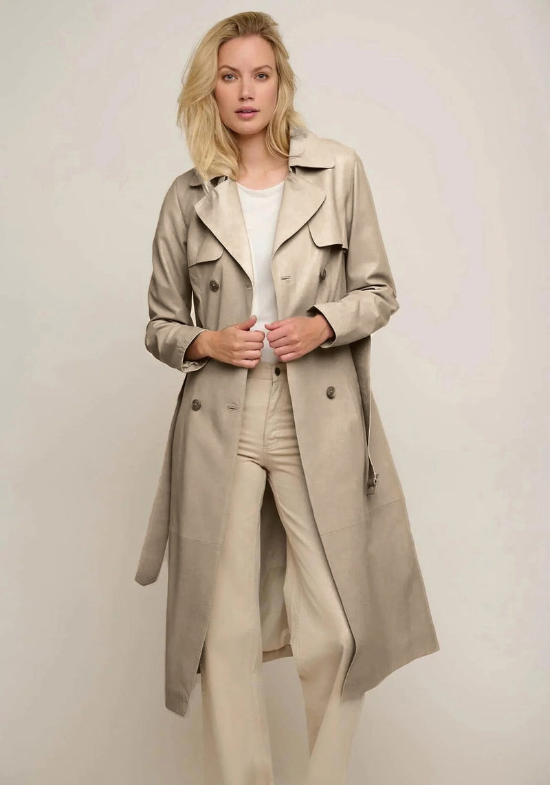Darcy Women’s Tailored Leather Trench Coat