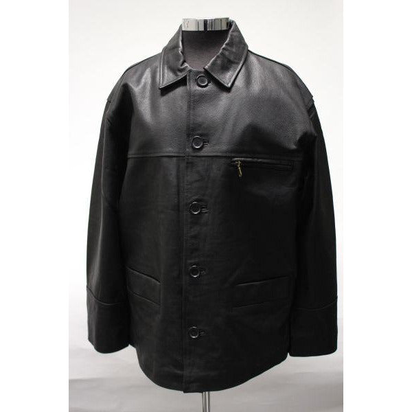 Men's Button Leather Jacket - Martin