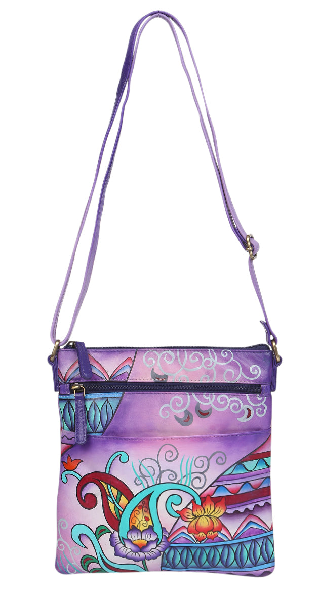 Modapelle Hand Painted Leather Crossbody Bag 2870