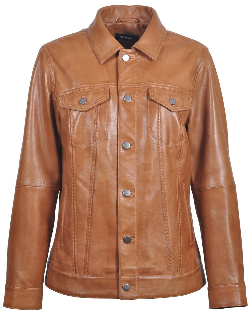 Women's Leather Jean Jacket 44-6223-1