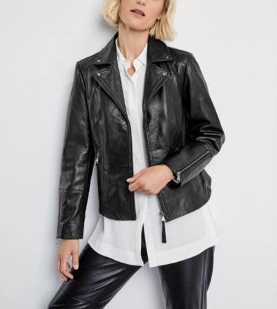Womens Leather Zip Jacket 630003
