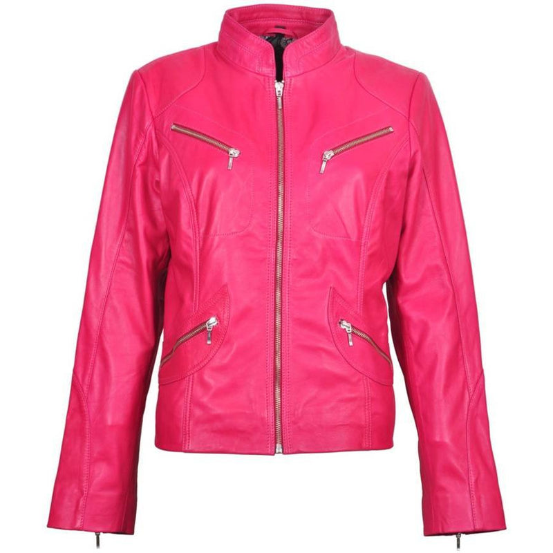 Women's Soft Lambskin Leather Jacket - Elaine