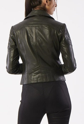 Women’s Italian Leather Biker Jacket  AW70