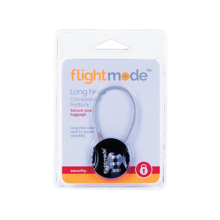 Flight Mode 3 Dial Long Neck Cable Combination Padlock FM0019