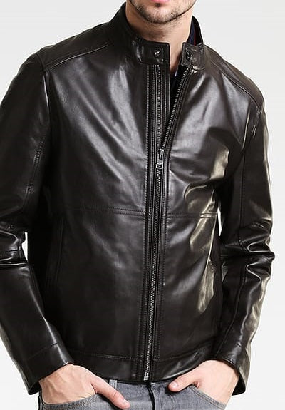Men's Leather Zip Jacket - Mike