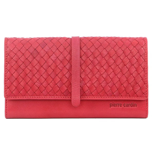 Pierre Cardin Woven Italian Leather Tri-Fold Wallet PC3317