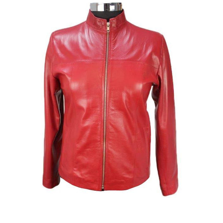 Women's Zip Leather Jacket SI037L- Siricco Made in Australia