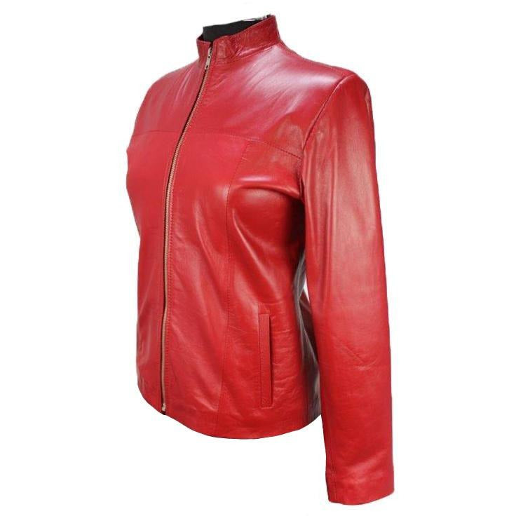 Women's Zip Leather Jacket  SI037L- Siricco Made in Australia