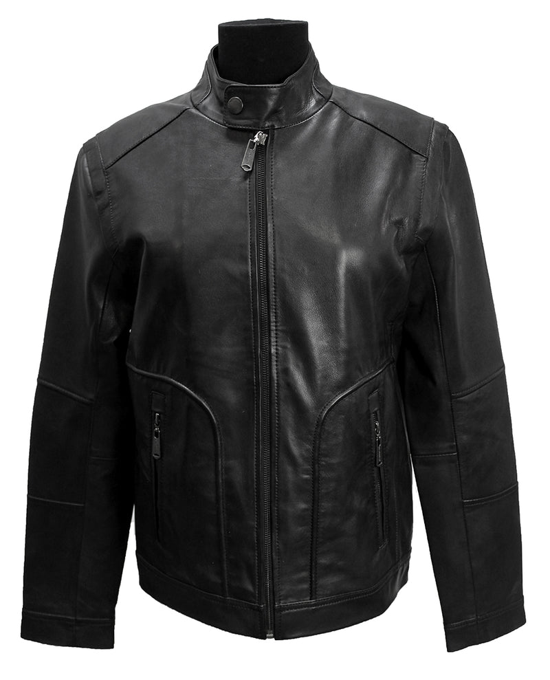 Men's Leather Zip Jacket - Bobby