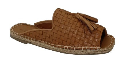 Human Premium Villa Leather Woven Espadrille Slide