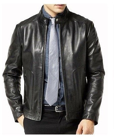 Men's Leather Zip Jacket -Sam