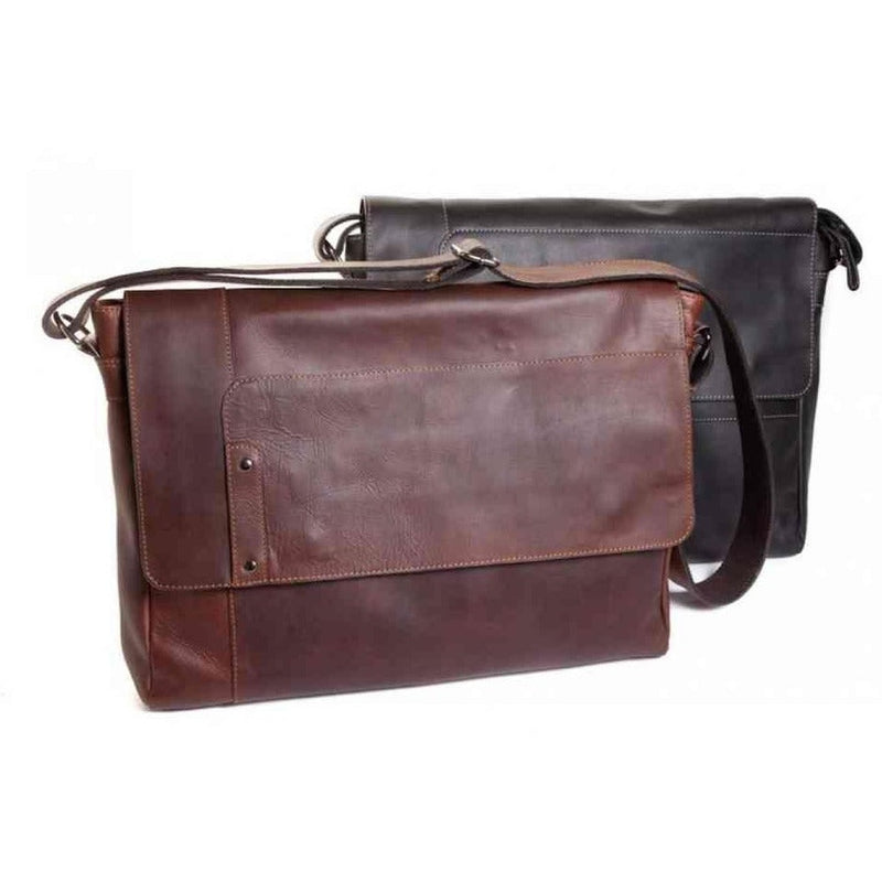 Oran Obsidian Waxy Leather Messenger Bag RH617