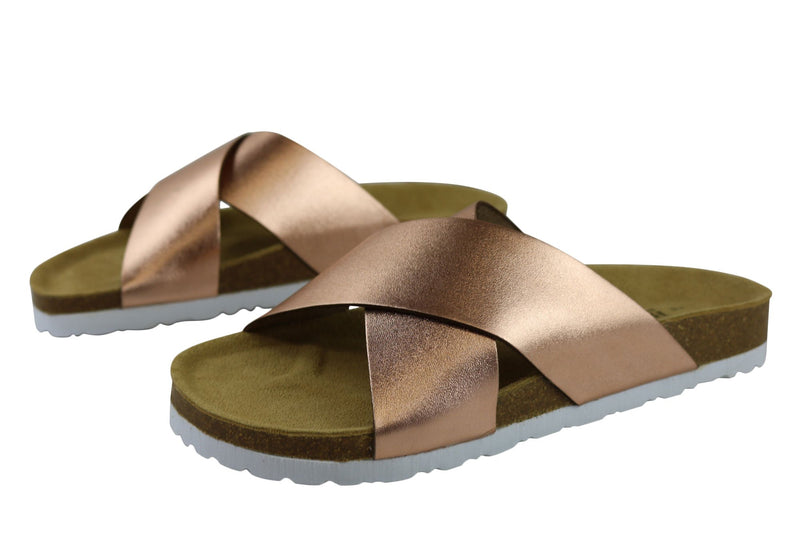 Human Premium Pandora Leather Crossover Slide