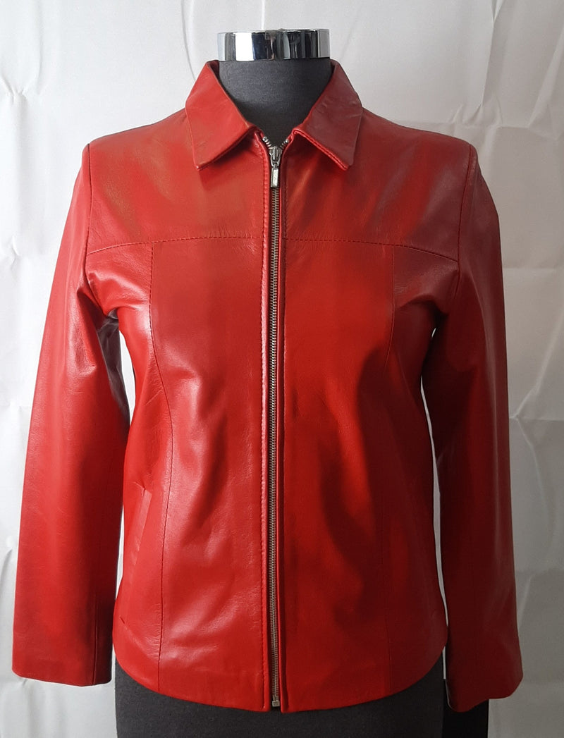 Women's Zip Leather Jacket SI036L- Siricco Made in Australia