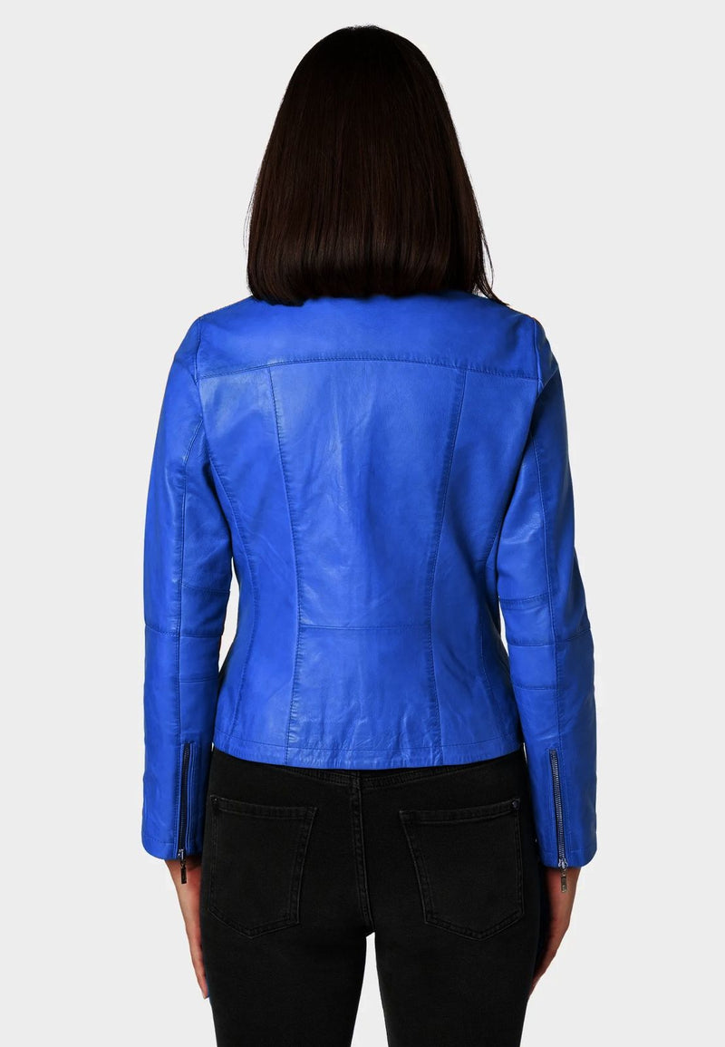 Women's Zip Leather Jacket - Abigail
