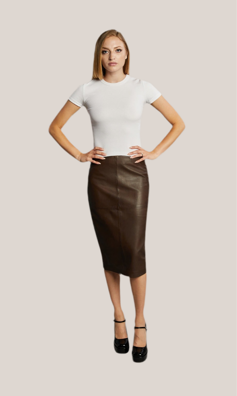 Dawn Women's Soft Leather Pencil Skirt