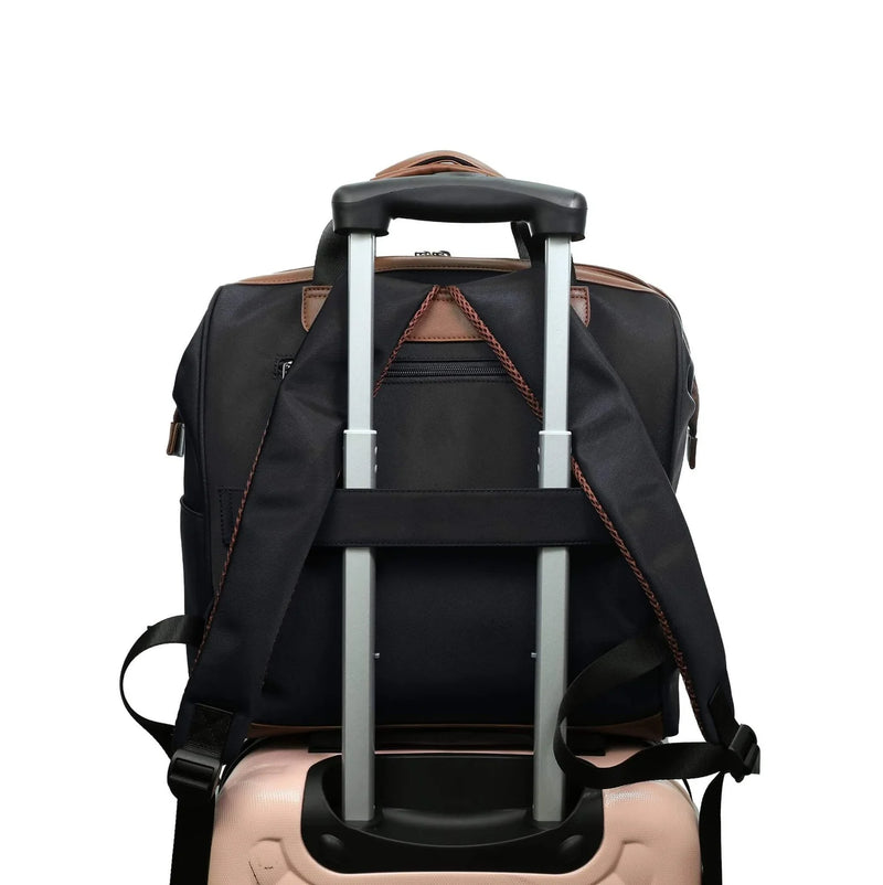 Pierre Cardin Euro Nylon and Vegan Leather Carryon Backpack PC4106
