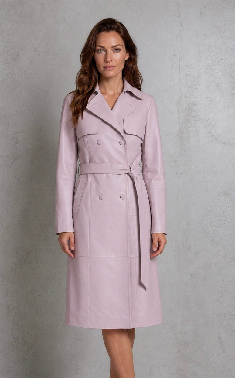 Darcy Women’s Tailored Leather Trench Coat