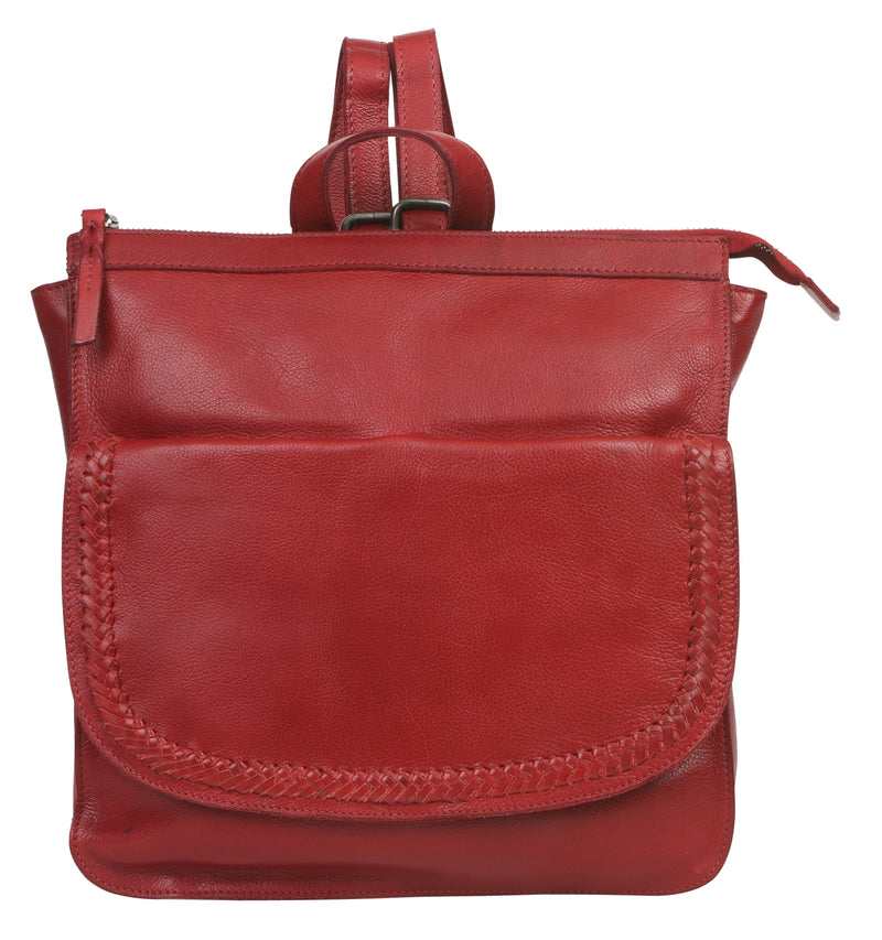 Modapelle Woven Detail Leather Backpack UL6628
