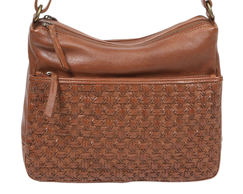 Modapelle Leather Woven Crossbody Bag  UL7853