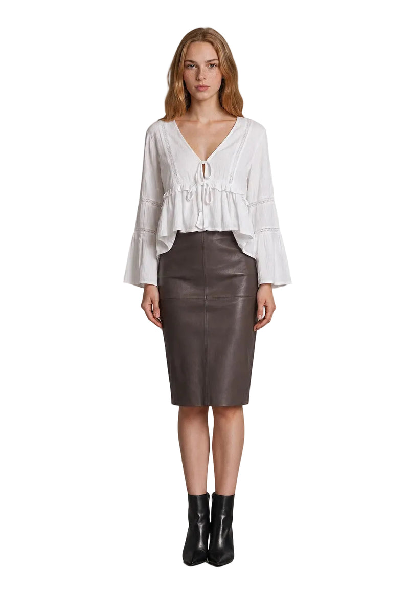 Dawn Women's Soft Leather Pencil Skirt