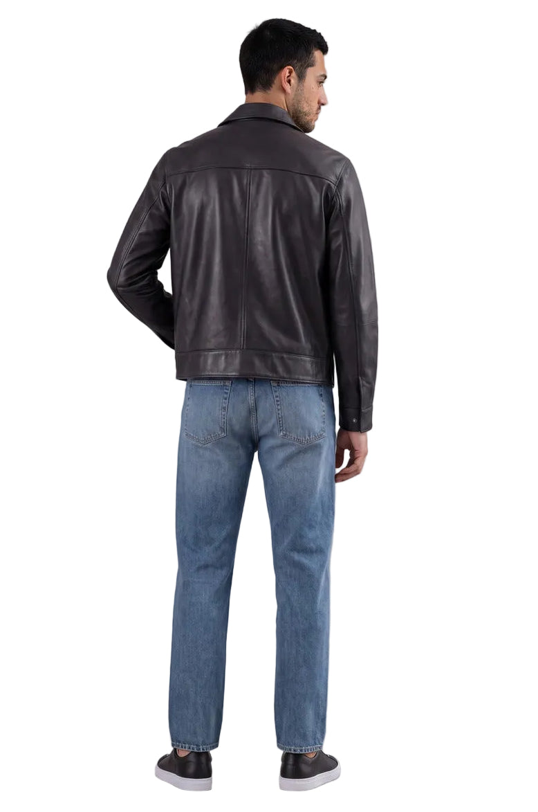 Yuri Men's Leather Zip Jacket