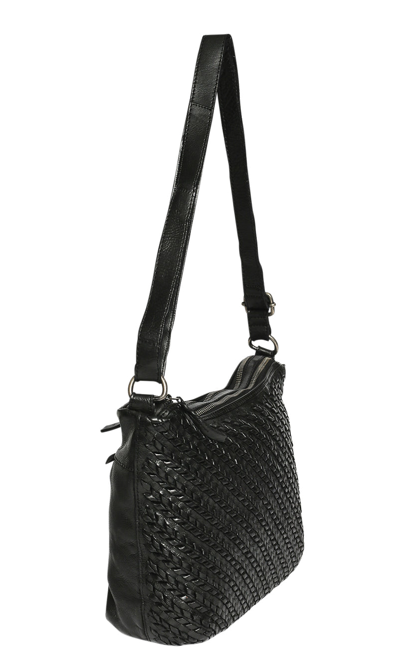 Modapelle Woven Leather Crossbody Bag  UL7765