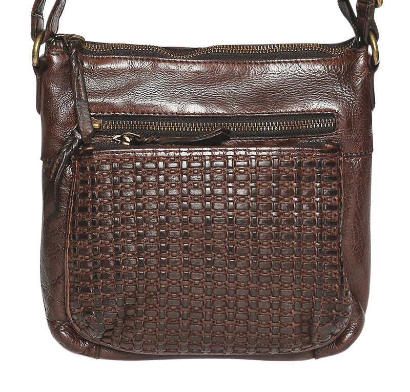 Modapelle Woven Leather Crossbody Bag  UL7770