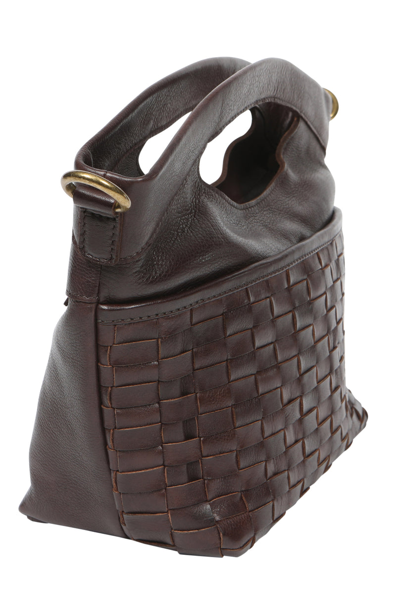 Modapelle Vintage Leather Woven Crossbody Bag UL7855