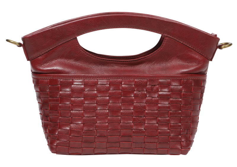 Modapelle Vintage Leather Woven Crossbody Bag UL7855
