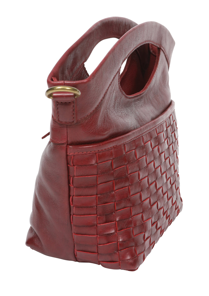 Modapelle Vintage Leather Woven Crossbody Bag UL7855