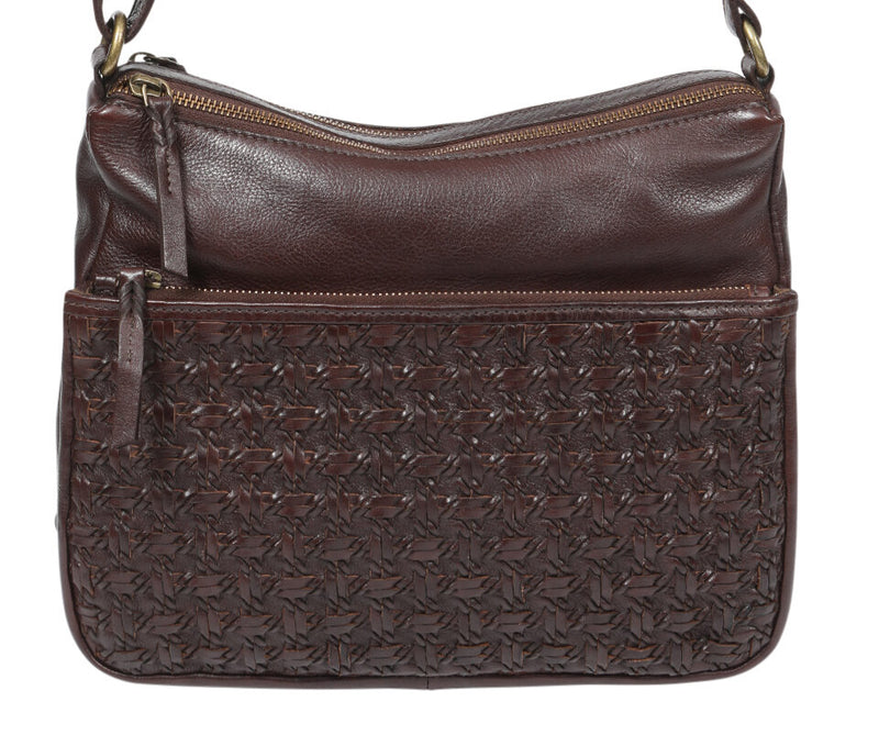 Modapelle Leather Woven Crossbody Bag  UL7853