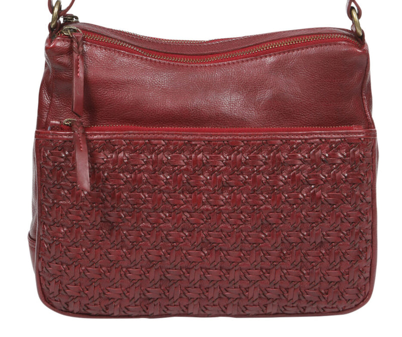 Modapelle Leather Woven Crossbody Bag  UL7853