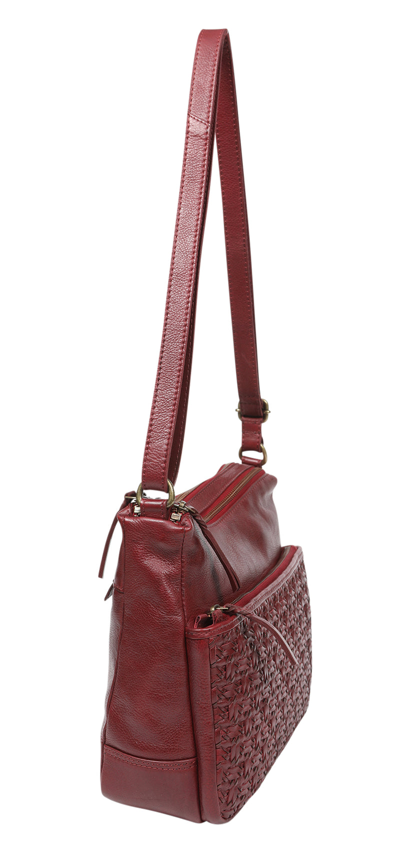 Modapelle Leather Woven Crossbody Bag  UL7853