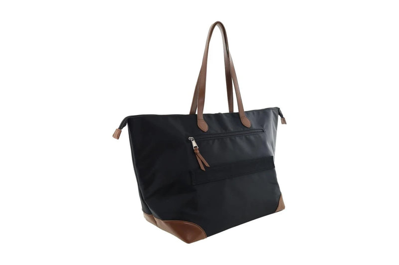 Pierre Cardin 2 Tone Nylon/Vegan Leather Euro Overnight Bag PC4109
