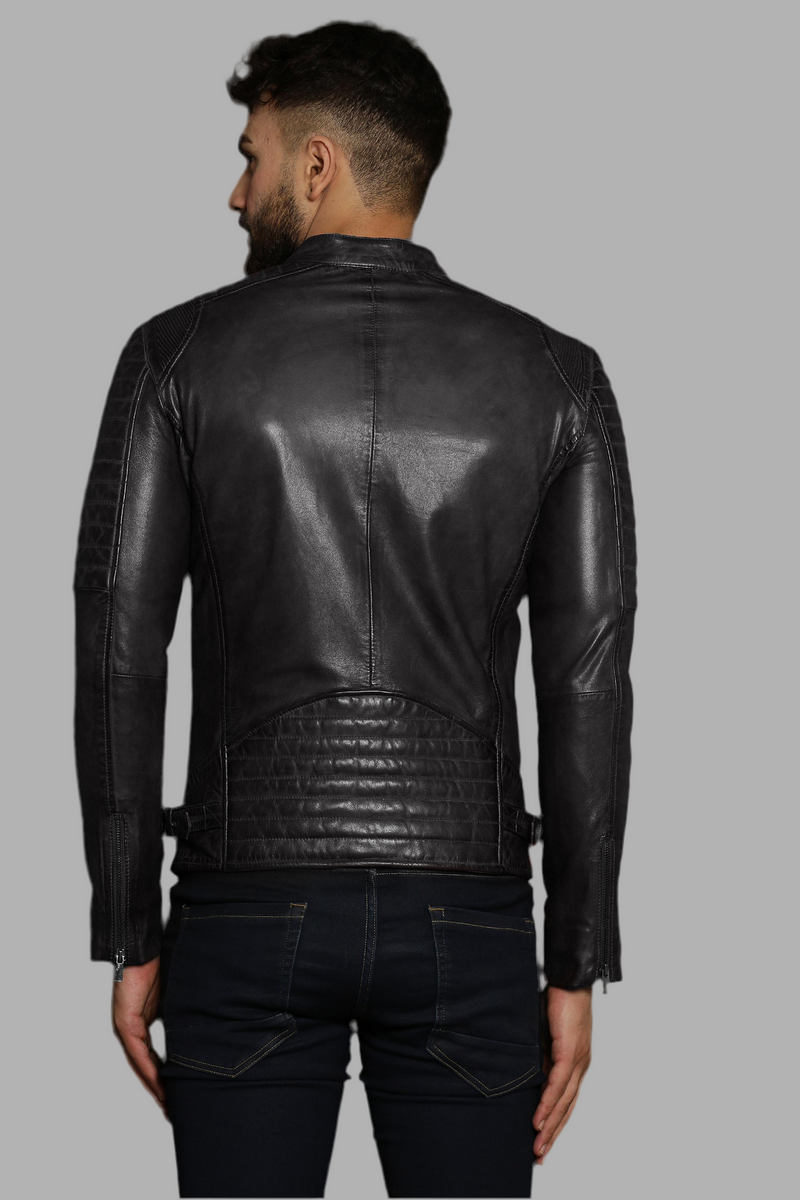 Men's Distressed Lambeskin Zip Jacket 5081