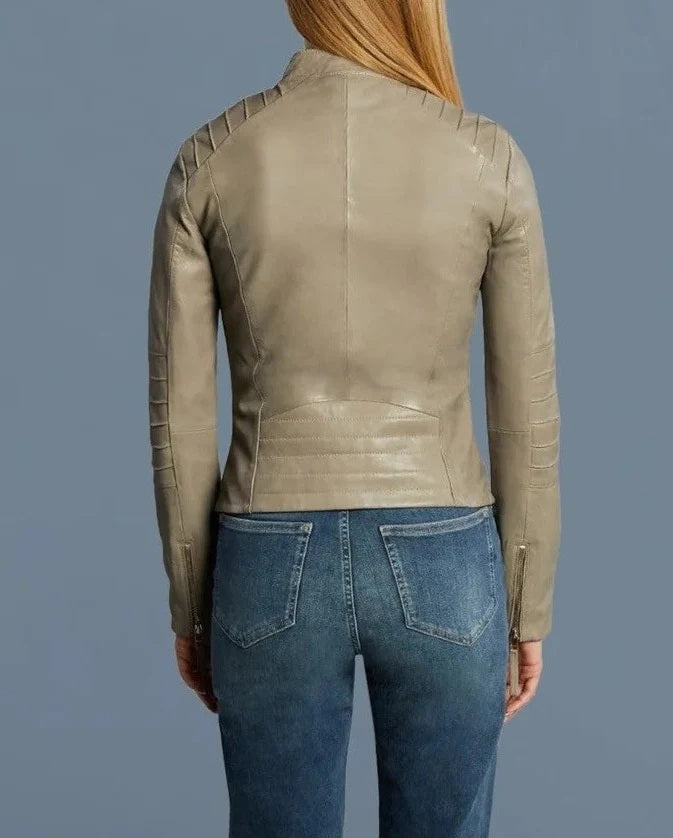 Aliza Women's Leather Zip Jacket
