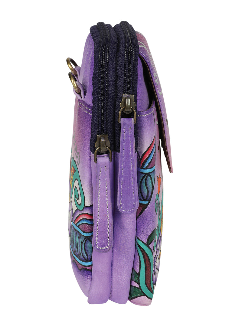 Modapelle Hand Painted Leather Crossbody Bag 3236