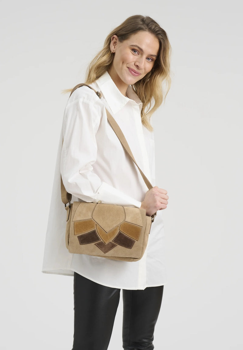 Suede Motif Shoulder Bag