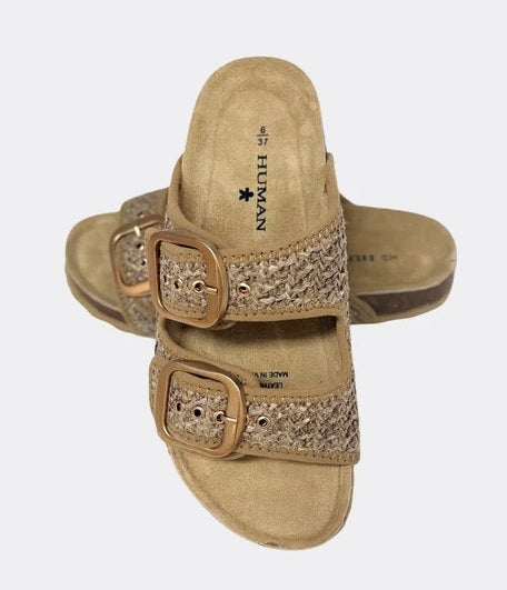 Human Premium Hallie Raffia Woven Slides