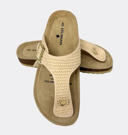 Human Premium Icon Raffia Woven Toe Thong
