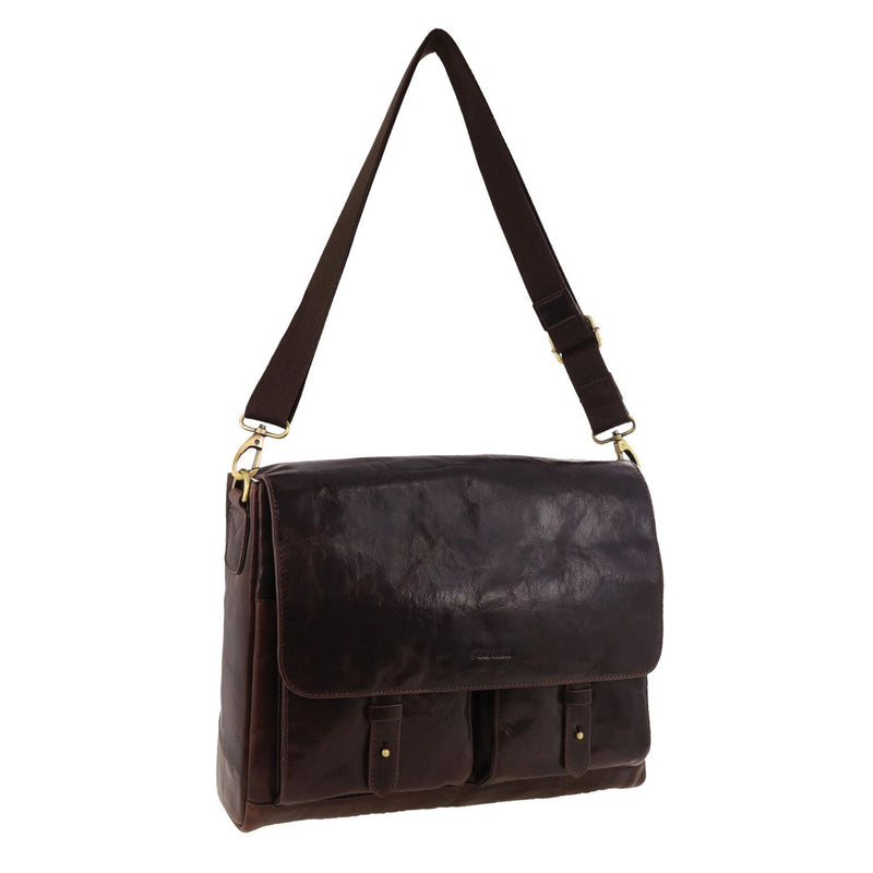 Pierre Cardin Multi-Compartment Leather Computer Bag PC4092