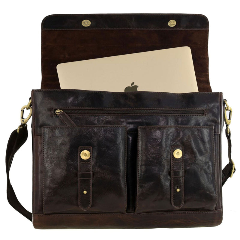 Pierre Cardin Multi-Compartment Leather Computer Bag PC4092