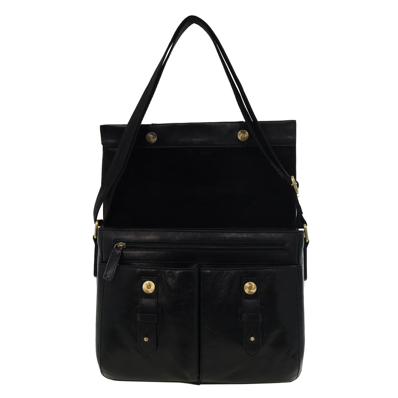 Pierre Cardin Multi-Compartment Leather Crossbody Laptop Bag PC4093