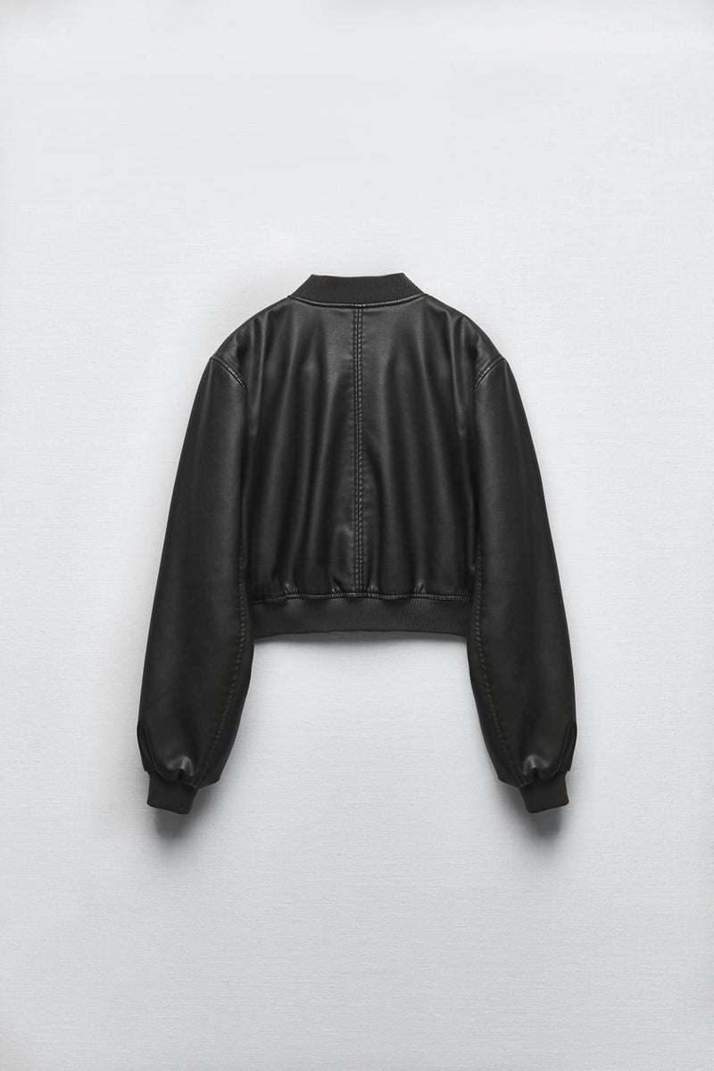 Chora Quilted Leather Collarlss Jacket
